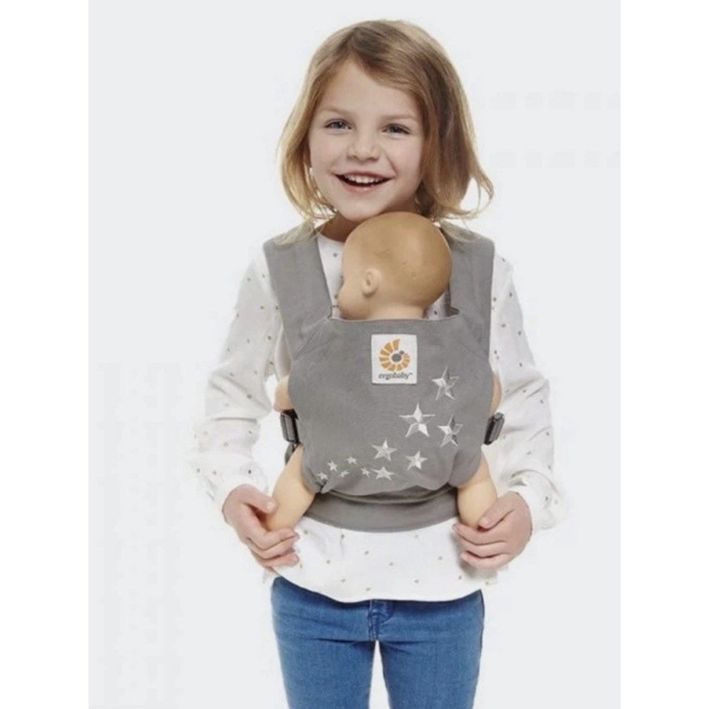Ergobaby Doll Carrier Galaxy Grey Stars Girl Toy Stuffy Play Time Pretend